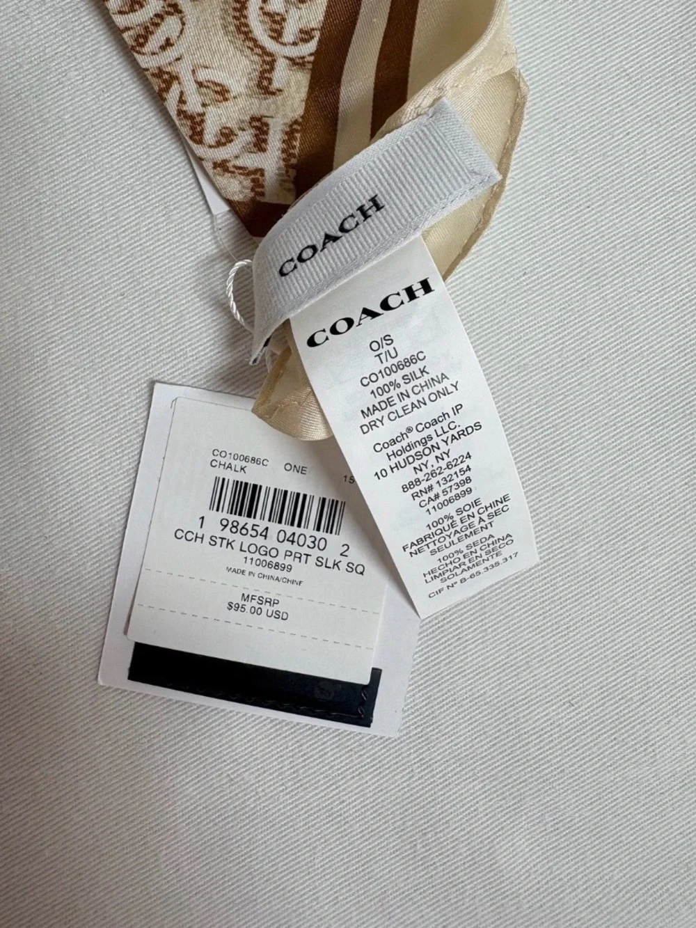 Coach Cream Coach Pattern Scarf